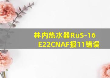 林内热水器RuS-16E22CNAF报11错误