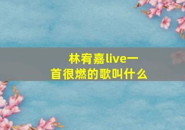 林宥嘉live一首很燃的歌叫什么