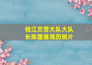 枝江交警大队大队长陈国强简历照片