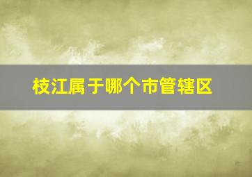 枝江属于哪个市管辖区