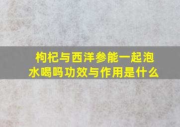 枸杞与西洋参能一起泡水喝吗功效与作用是什么