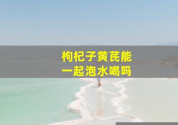 枸杞子黄芪能一起泡水喝吗