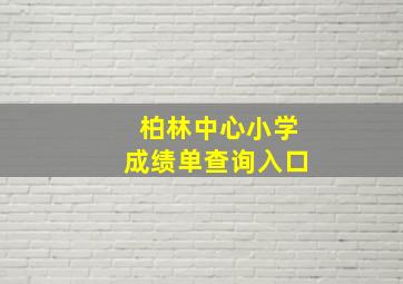 柏林中心小学成绩单查询入口