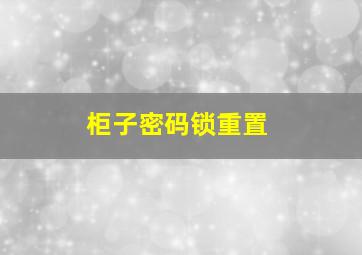 柜子密码锁重置