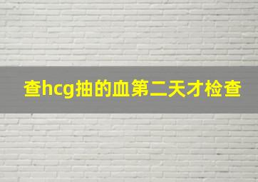 查hcg抽的血第二天才检查