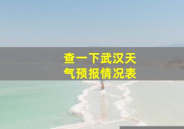 查一下武汉天气预报情况表