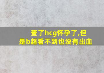 查了hcg怀孕了,但是b超看不到也没有出血