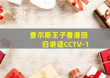 查尔斯王子香港回归讲话CCTV-1