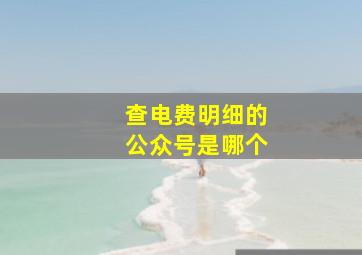 查电费明细的公众号是哪个