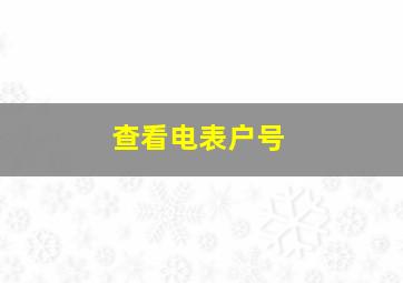 查看电表户号