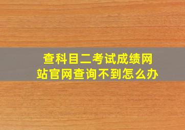 查科目二考试成绩网站官网查询不到怎么办