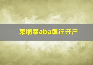 柬埔寨aba银行开户