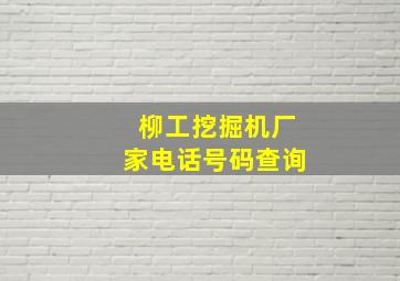 柳工挖掘机厂家电话号码查询