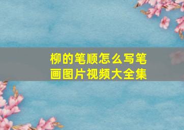 柳的笔顺怎么写笔画图片视频大全集