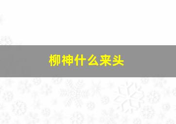 柳神什么来头