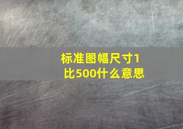 标准图幅尺寸1比500什么意思