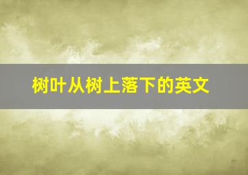 树叶从树上落下的英文