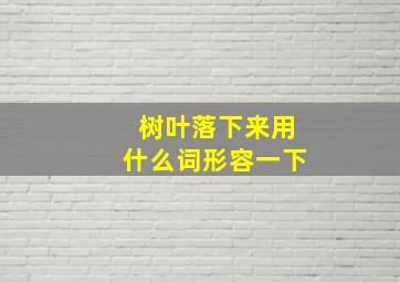 树叶落下来用什么词形容一下