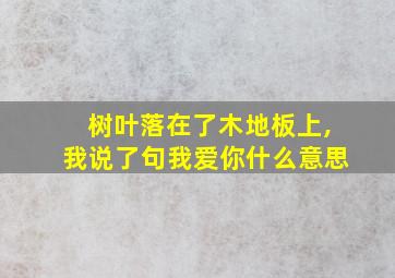 树叶落在了木地板上,我说了句我爱你什么意思