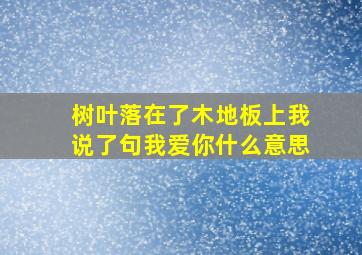 树叶落在了木地板上我说了句我爱你什么意思