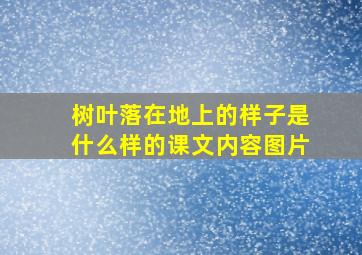 树叶落在地上的样子是什么样的课文内容图片