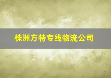 株洲方特专线物流公司