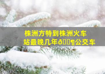 株洲方特到株洲火车站最晚几年🈶公交车