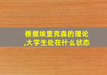 根据埃里克森的理论,大学生处在什么状态