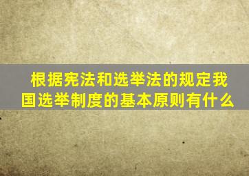 根据宪法和选举法的规定我国选举制度的基本原则有什么