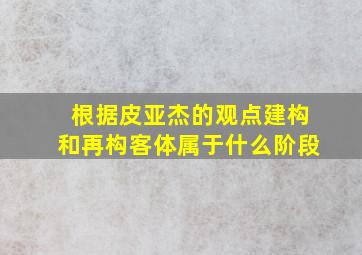 根据皮亚杰的观点建构和再构客体属于什么阶段