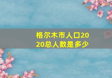 格尔木市人口2020总人数是多少