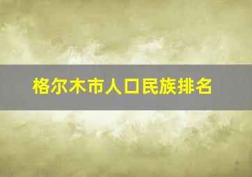 格尔木市人口民族排名