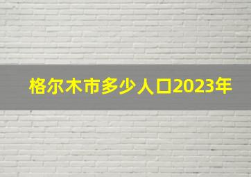 格尔木市多少人口2023年