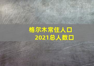 格尔木常住人口2021总人数口