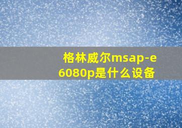 格林威尔msap-e6080p是什么设备