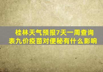 桂林天气预报7天一周查询表九价疫苗对便秘有什么影响