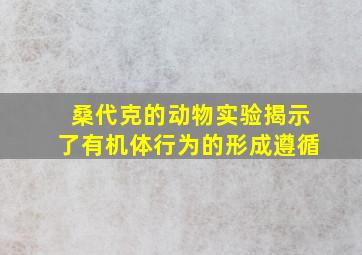 桑代克的动物实验揭示了有机体行为的形成遵循