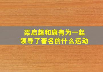 梁启超和康有为一起领导了著名的什么运动