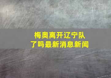 梅奥离开辽宁队了吗最新消息新闻