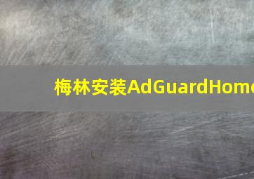 梅林安装AdGuardHome