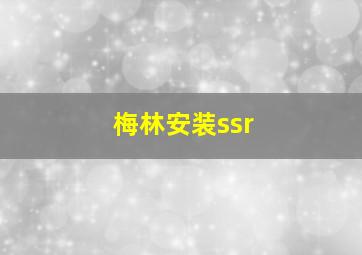 梅林安装ssr