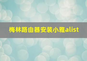 梅林路由器安装小雅alist