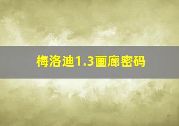 梅洛迪1.3画廊密码