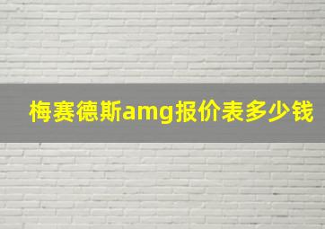 梅赛德斯amg报价表多少钱