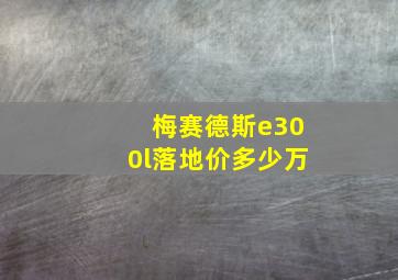 梅赛德斯e300l落地价多少万