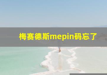 梅赛德斯mepin码忘了