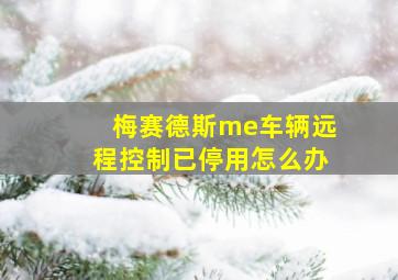 梅赛德斯me车辆远程控制已停用怎么办