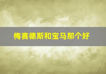 梅赛德斯和宝马那个好