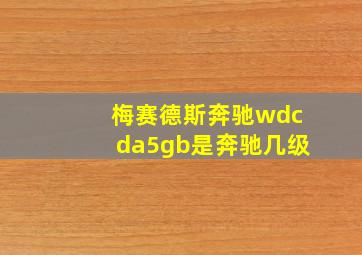 梅赛德斯奔驰wdcda5gb是奔驰几级