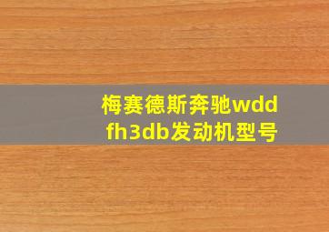 梅赛德斯奔驰wddfh3db发动机型号